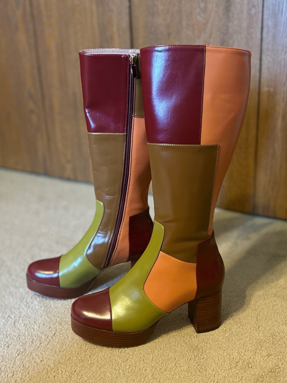 70s Inspired Patchwork Boots - Picture 2 of 5